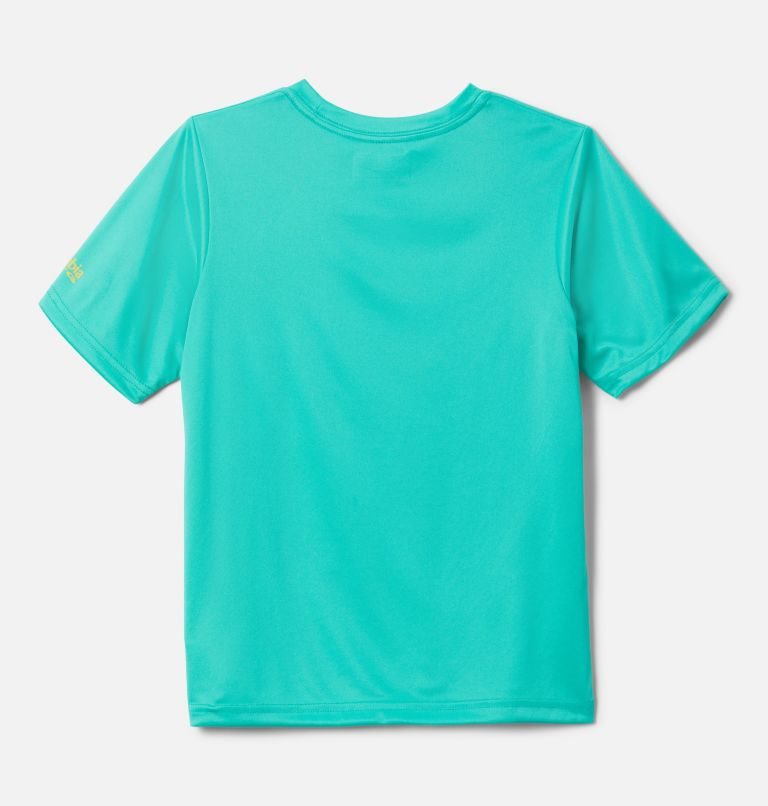 Kids' Columbia PFG Terminal Tackle First On The Water Short Sleeve T Shirts Turquoise | CA-K4CA1