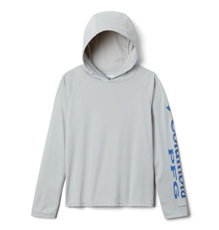 Kids\' Columbia PFG Terminal Tackle Hoodie Light Grey | CA-B6805