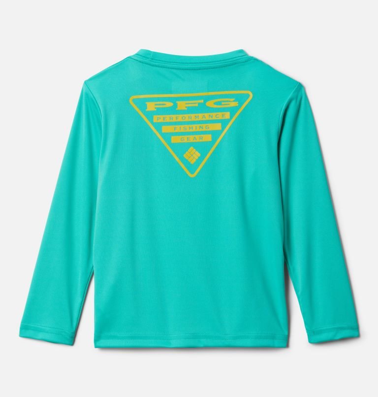 Kids' Columbia PFG Terminal Tackle Triangle Logo Long Sleeve Sweatshirts Turquoise | CA-G41A8