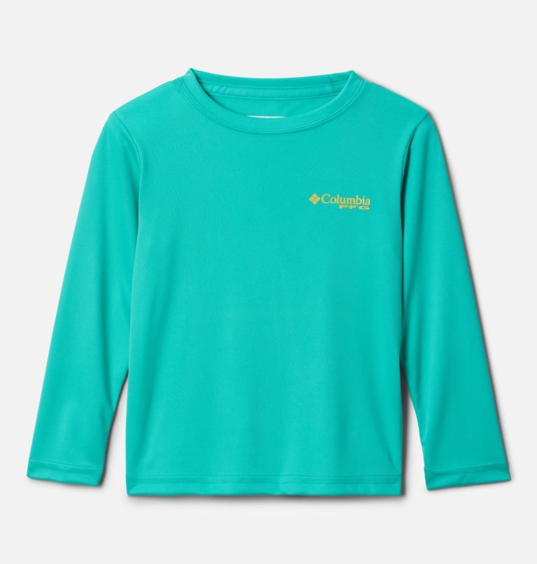 Kids\' Columbia PFG Terminal Tackle Triangle Logo Long Sleeve Sweatshirts Turquoise | CA-G41A8