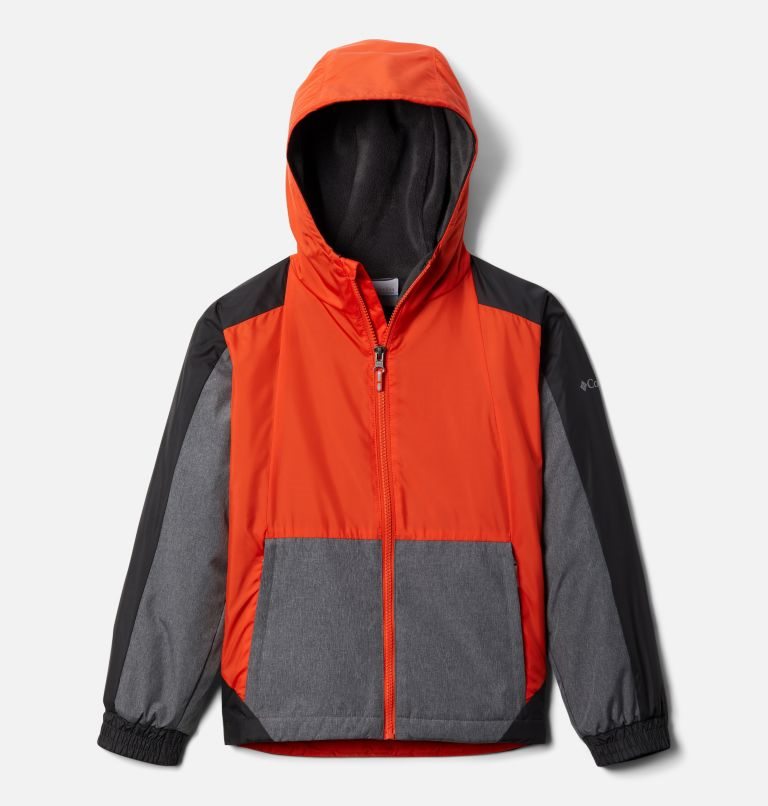 Kids\' Columbia Point Park Lined Windbreaker Jackets Orange / Grey | CA-A4C15