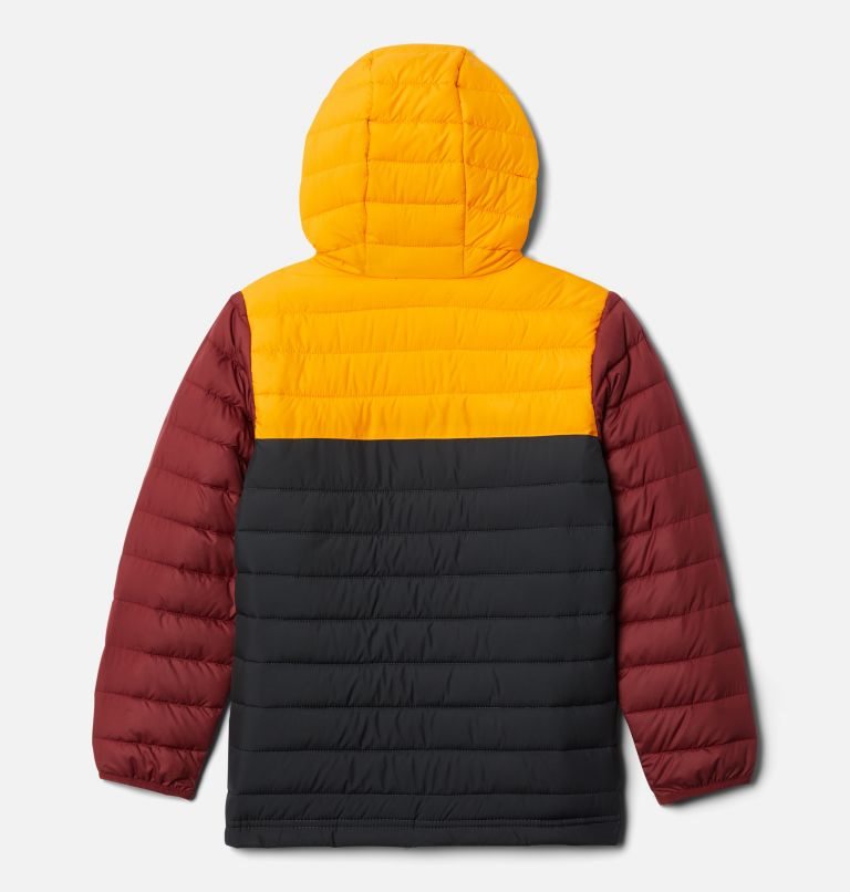 Kids' Columbia Powder Lite Hooded Jackets Mango / Red / Black | CA-CL316