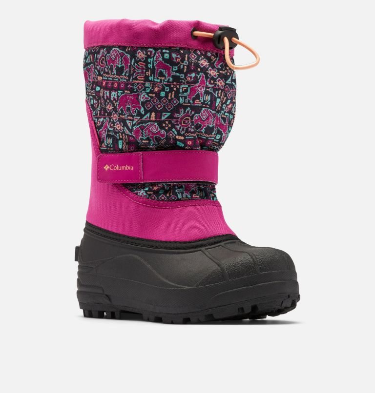 Kids' Columbia Powderbug Plus II Print Snow Boots Multicolor | CA-I03A4