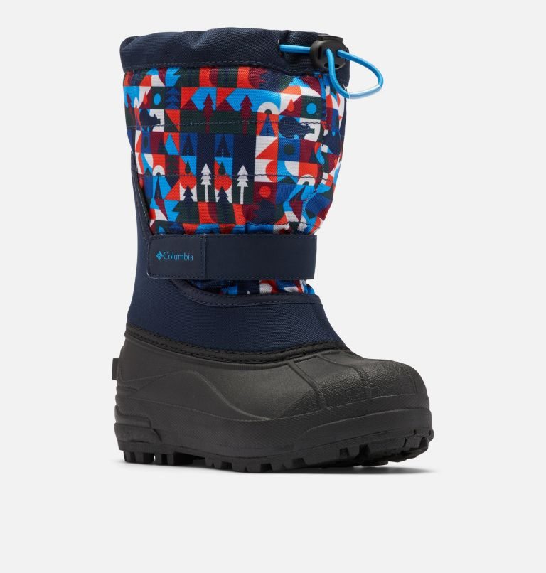 Kids' Columbia Powderbug Plus II Print Snow Boots Multicolor | CA-KA863