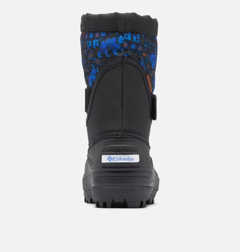 Kids' Columbia Powderbug Plus II Print Snow Boots Blue / Black | CA-U6C51