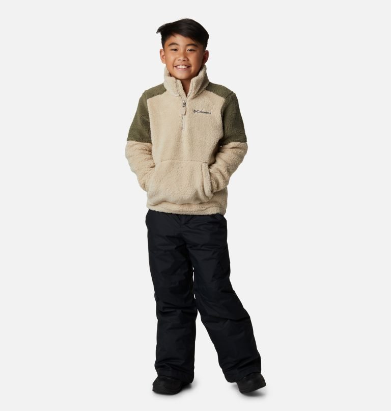 Kids' Columbia Rugged Ridge III Half Zip Sherpa Sweatshirts Beige / Olive | CA-C16A0