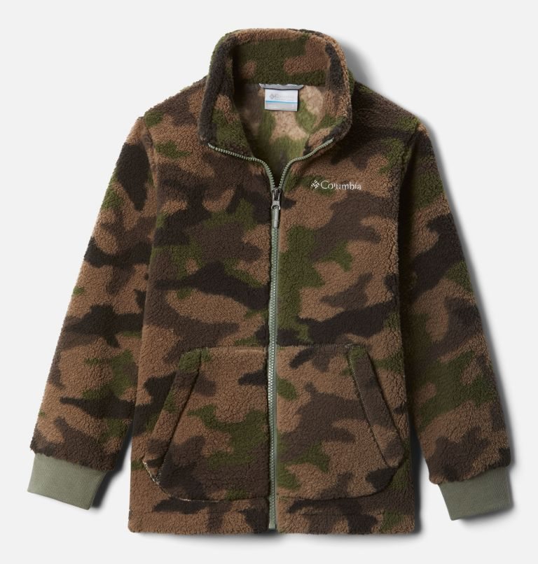 Kids\' Columbia Rugged Ridge II Full Zip Sherpa Jackets Camo | CA-I4C53