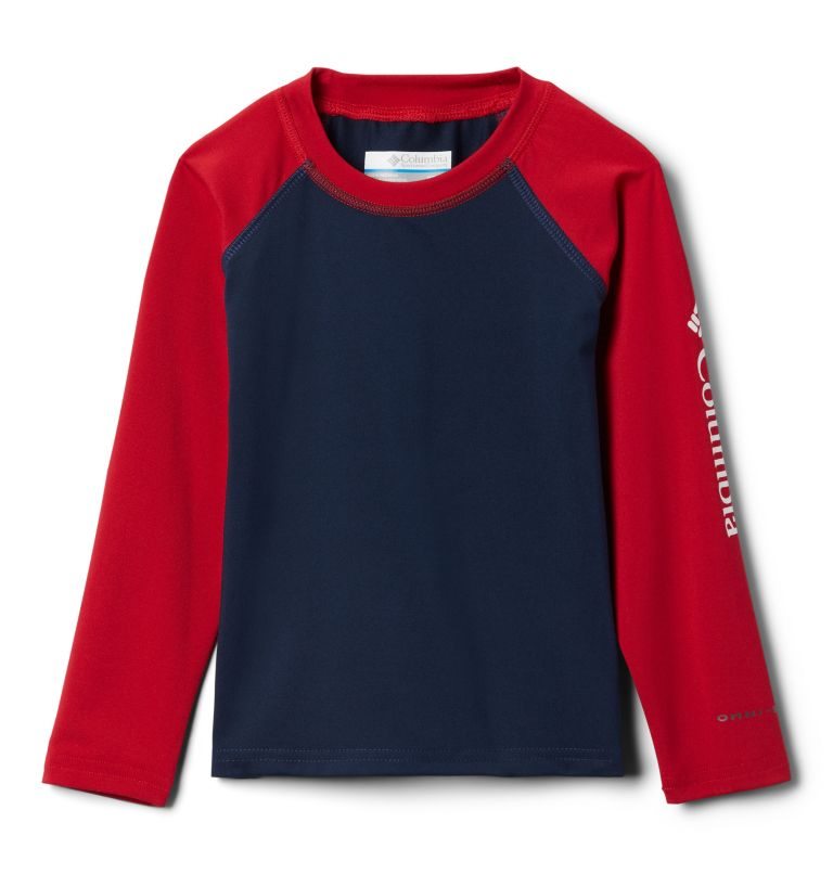 Kids\' Columbia Sandy Shores Long Sleeve Sunguard Sweatshirts Red / Navy | CA-XA640