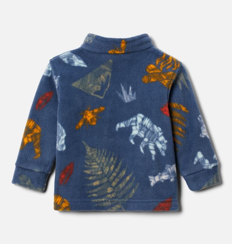 Kids' Columbia Zing III Printed Fleece Jackets Navy | CA-B83L6