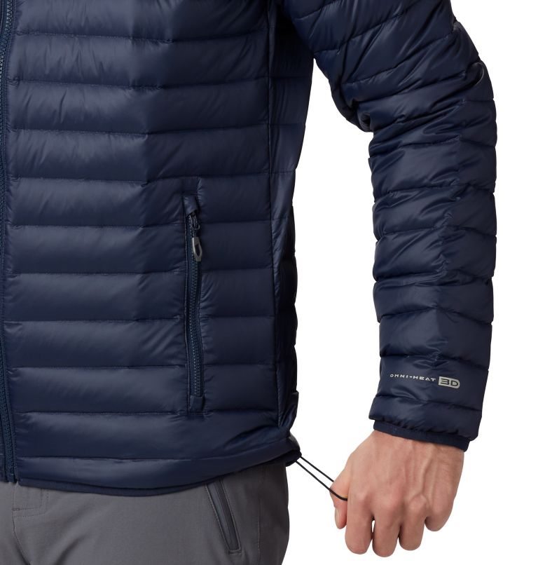 Men's Columbia Alpha Trail Down Jackets Navy | CA-Z4L08