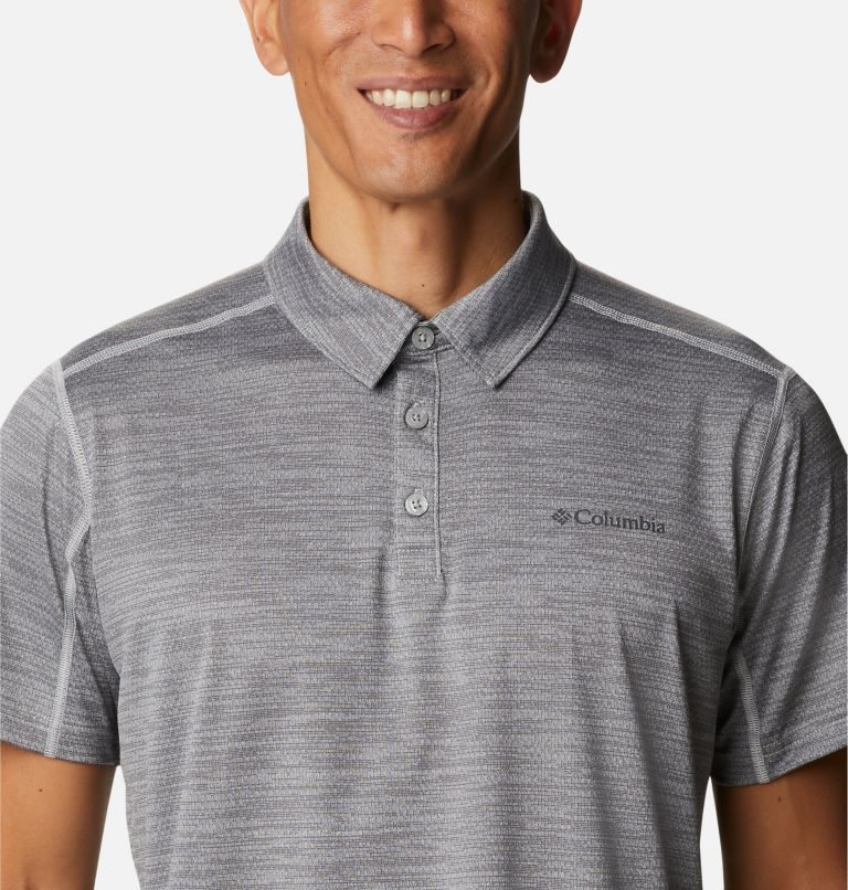 Men's Columbia Alpine Chill Zero Polo Shirts Grey | CA-J4860