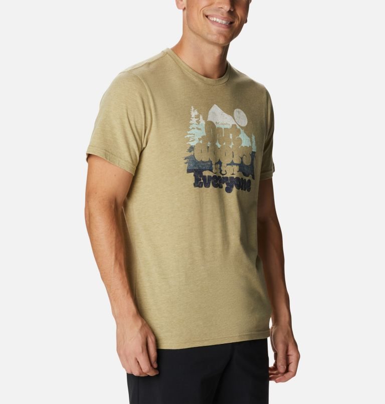 Men's Columbia Alpine Way Graphic T Shirts Olive | CA-H45C0