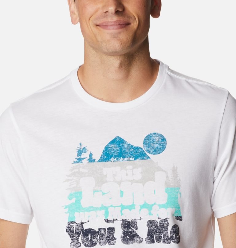 Men's Columbia Alpine Way Graphic T Shirts White | CA-N61C3