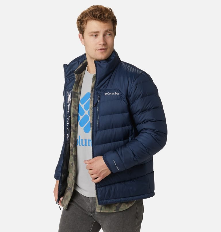 Men's Columbia Autumn Park Down Jackets Navy | CA-G5041