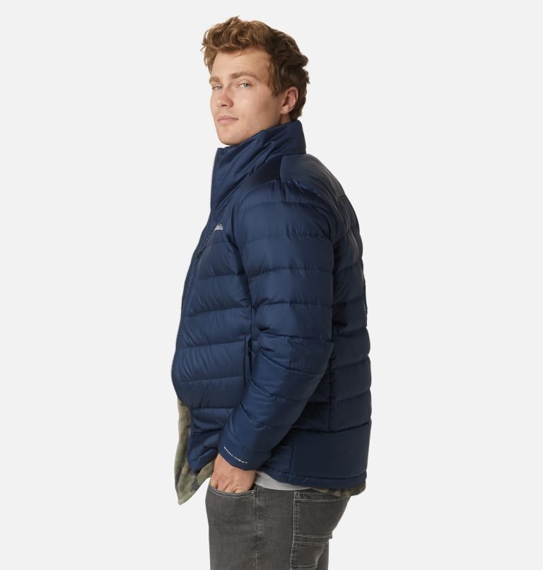 Men's Columbia Autumn Park Down Jackets Navy | CA-G5041