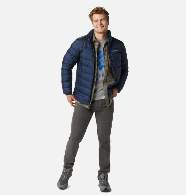 Men's Columbia Autumn Park Down Jackets Navy | CA-G5041