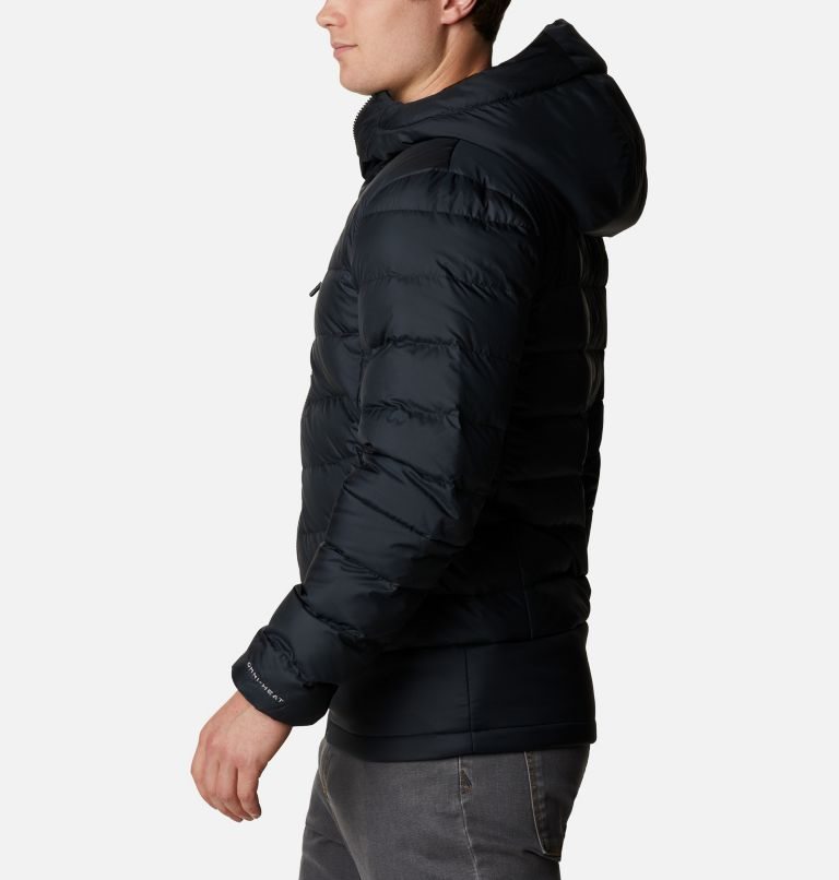 Men's Columbia Autumn Park Hooded Down Jackets Black | CA-A83C6