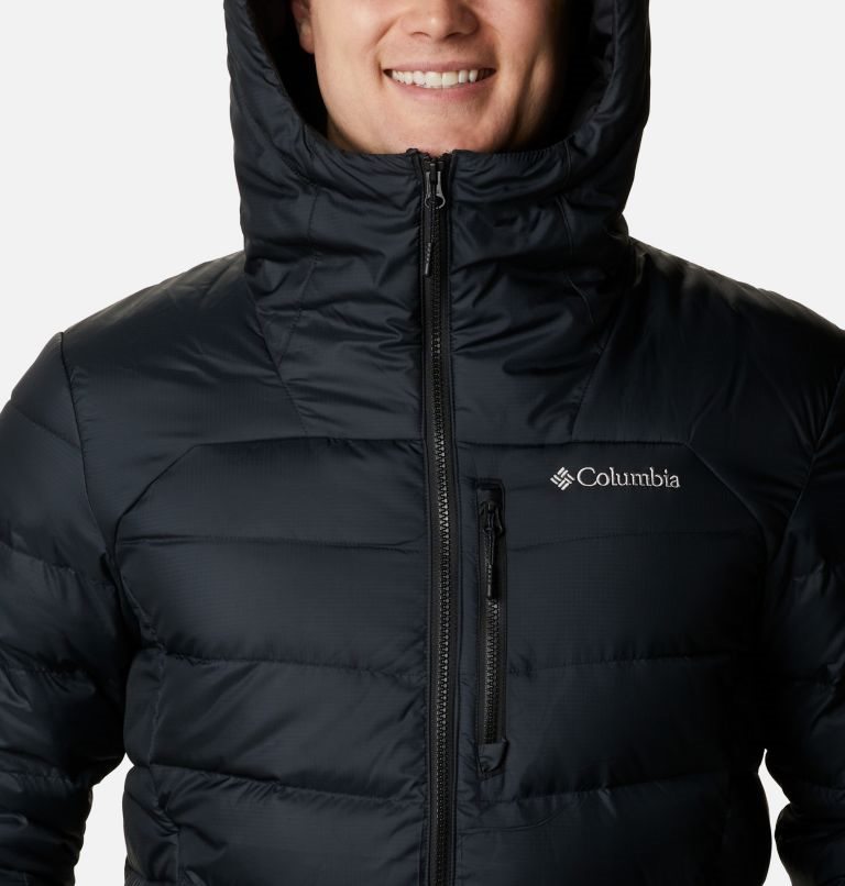 Men's Columbia Autumn Park Hooded Down Jackets Black | CA-A83C6