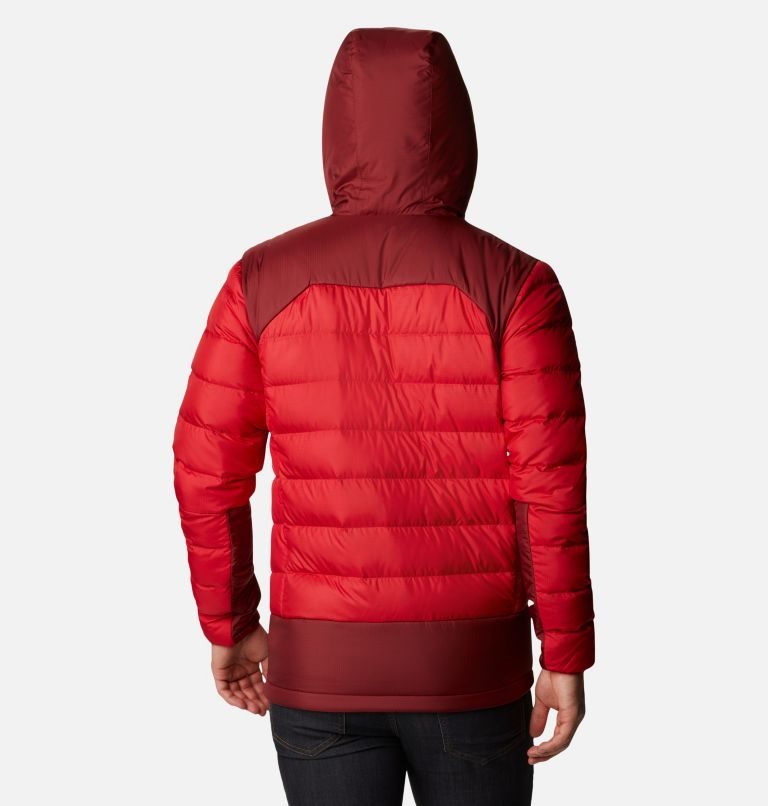 Men's Columbia Autumn Park Hooded Down Jackets Red | CA-G86C0