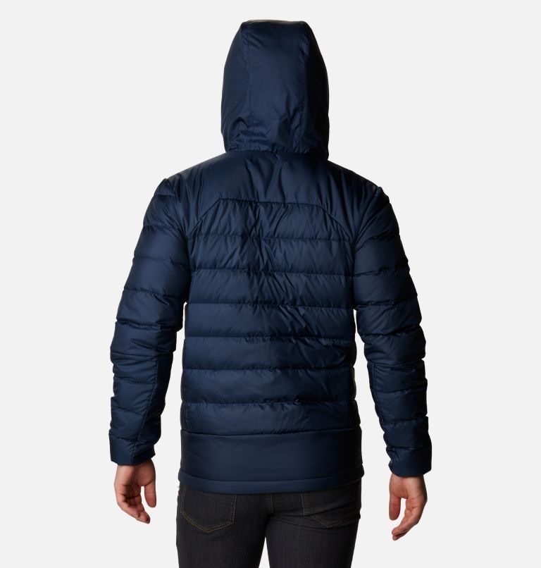 Men's Columbia Autumn Park Hooded Down Jackets Navy | CA-L3L1A