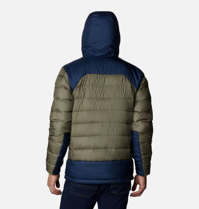 Men's Columbia Autumn Park Hooded Down Jackets Olive | CA-S8034