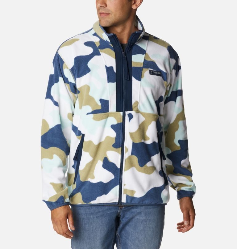 Men\'s Columbia Back Bowl Lightweight Fleece Jackets Camo | CA-T5L01