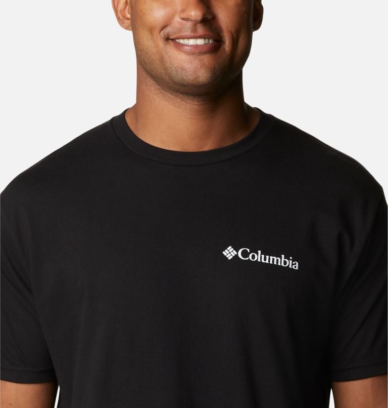 Men's Columbia Bear Graphic T Shirts Black | CA-A4C8A