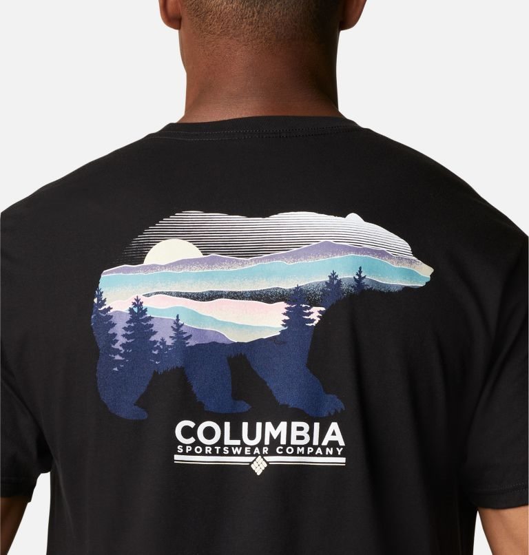 Men's Columbia Bear Graphic T Shirts Black | CA-A4C8A