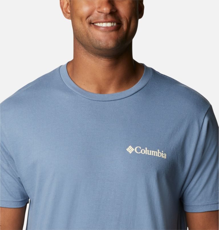 Men's Columbia Bear Graphic T Shirts Blue | CA-N80C4