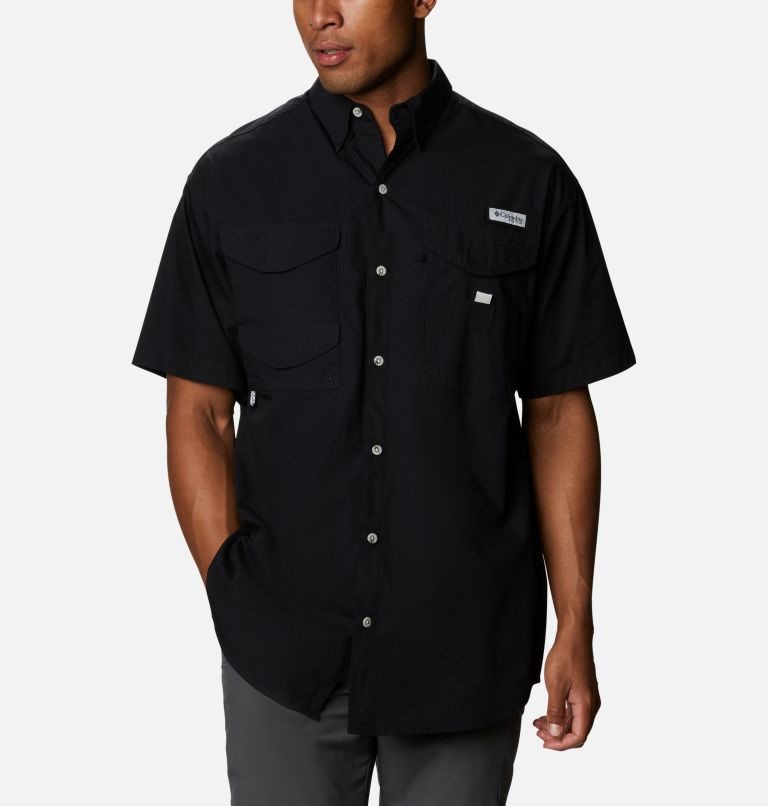 Men's Columbia Bonehead Icon Short Sleeve Shirts Black | CA-H1653