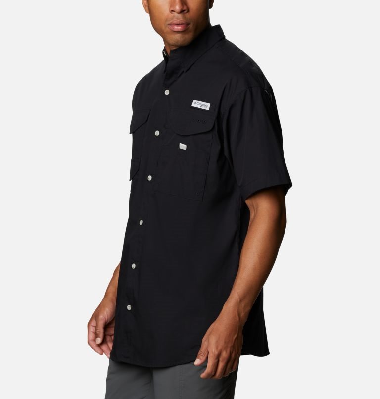 Men's Columbia Bonehead Icon Short Sleeve Shirts Black | CA-H1653