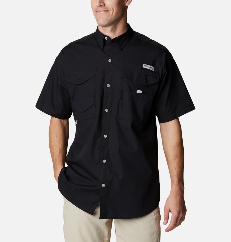 Men's Columbia Bonehead Icon Short Sleeve Shirts Black | CA-MA036