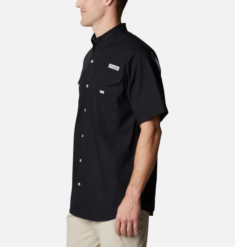 Men's Columbia Bonehead Icon Short Sleeve Shirts Black | CA-MA036