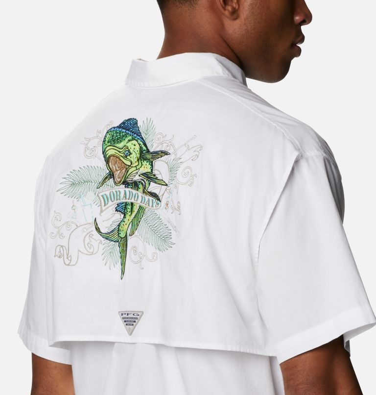 Men's Columbia Bonehead Icon Short Sleeve Shirts White | CA-R45C3