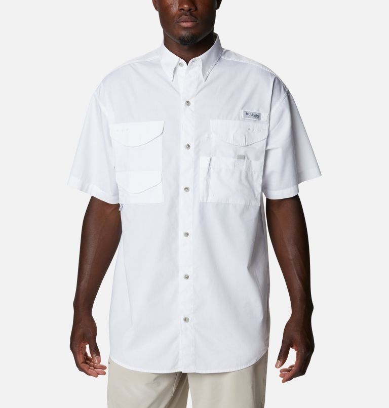 Men's Columbia Bonehead Icon Short Sleeve Shirts White | CA-U5468