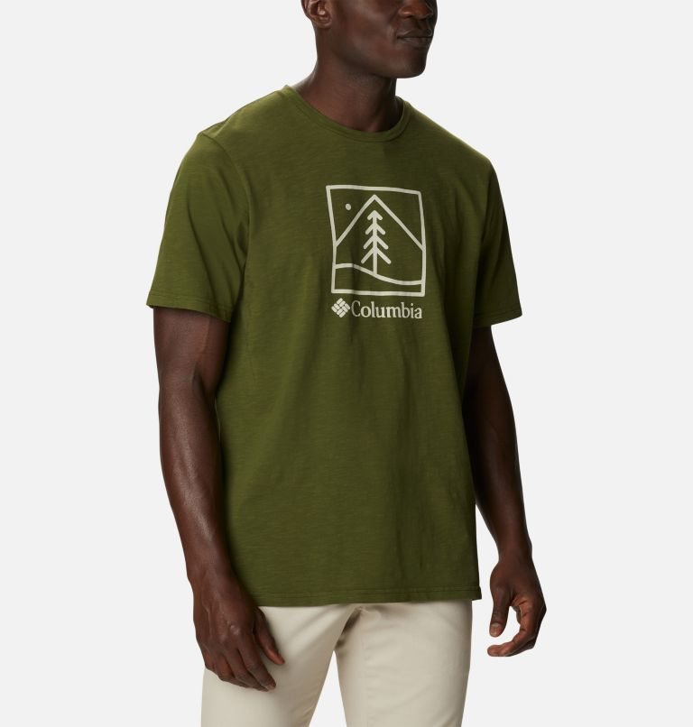 Men's Columbia Break It Down T Shirts Green | CA-N136C