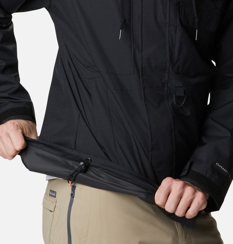 Men's Columbia Buckhollow Rain Jackets Black | CA-Y4851