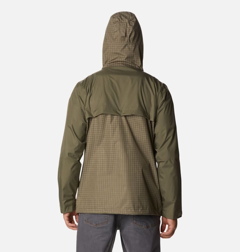 Men's Columbia Buckhollow Rain Jackets Olive | CA-C43AC