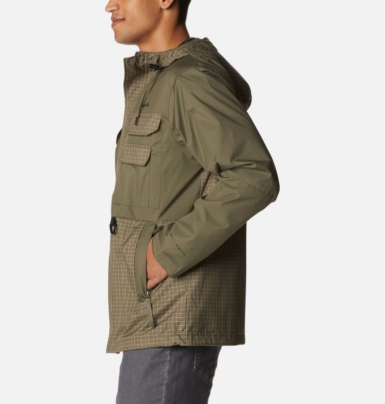 Men's Columbia Buckhollow Rain Jackets Olive | CA-C43AC