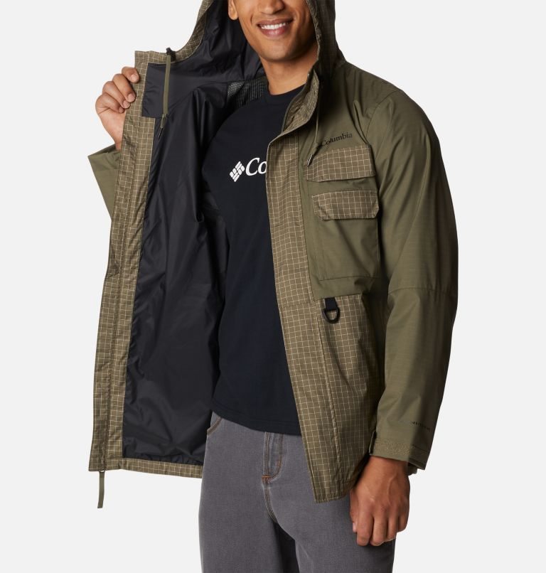 Men's Columbia Buckhollow Rain Jackets Olive | CA-C43AC