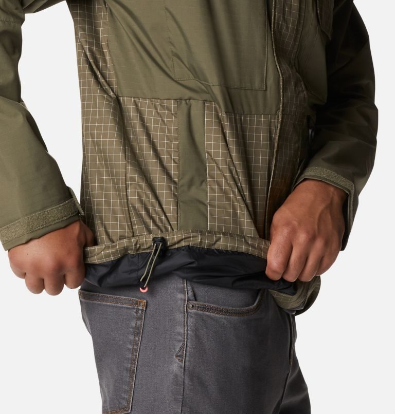 Men's Columbia Buckhollow Rain Jackets Olive | CA-C43AC