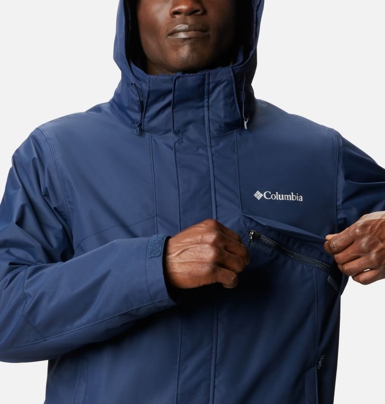 Men's Columbia Bugaboo II Interchange Fleece Jackets Navy | CA-S65L4