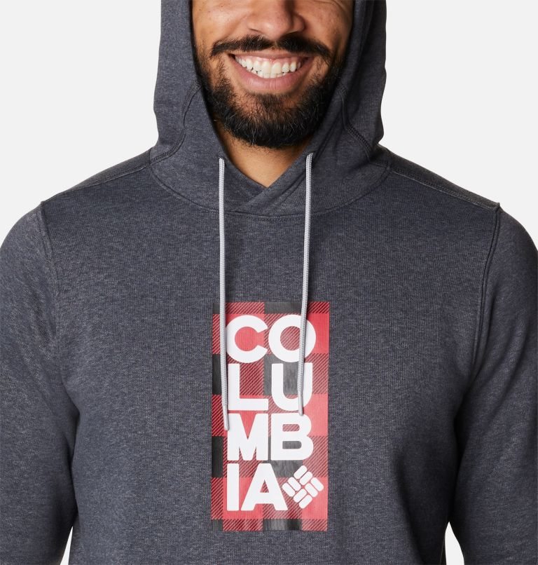 Men's Columbia CSC Basic Logo II Hoodie Dark Grey | CA-R1L48