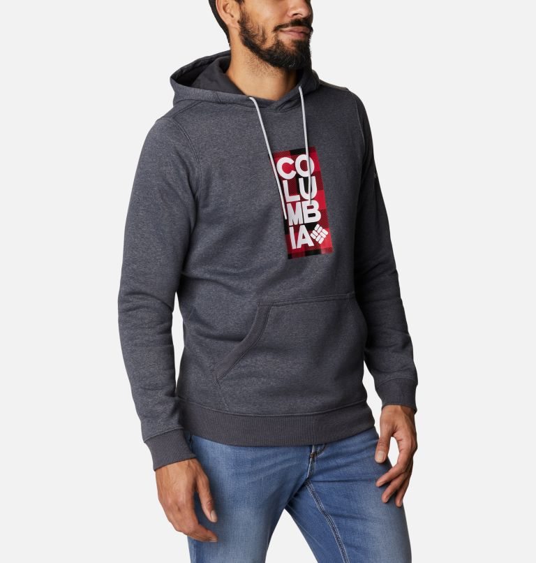 Men's Columbia CSC Basic Logo II Hoodie Dark Grey | CA-R1L48