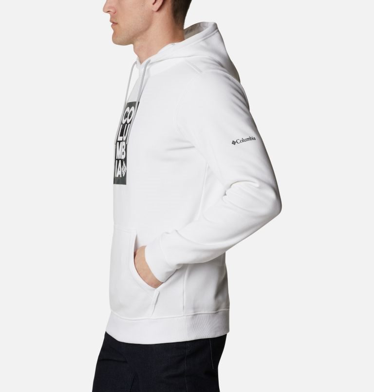 Men's Columbia CSC Basic Logo II Hoodie White | CA-T3A45