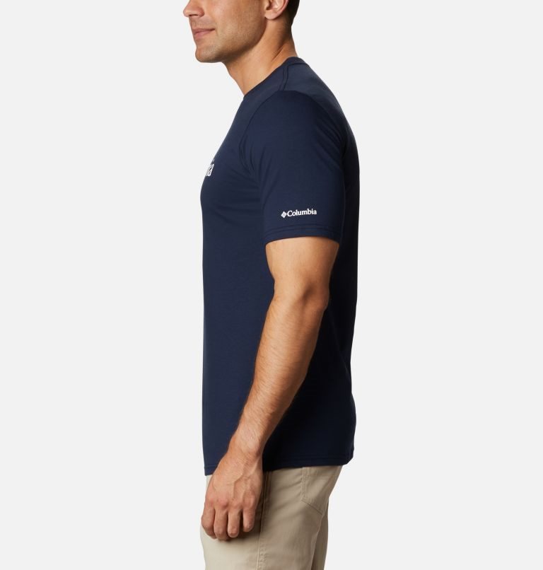 Men's Columbia CSC Basic Logo Short Sleeve T Shirts Navy | CA-F8L1C