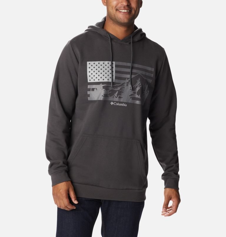 Men's Columbia CSC Country Logo Hoodie Dark Grey | CA-Z35C6