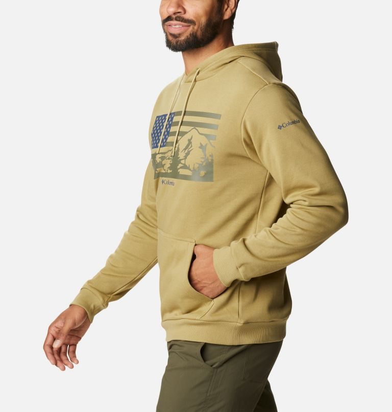 Men's Columbia CSC Country Logo Hoodie Olive | CA-F3156