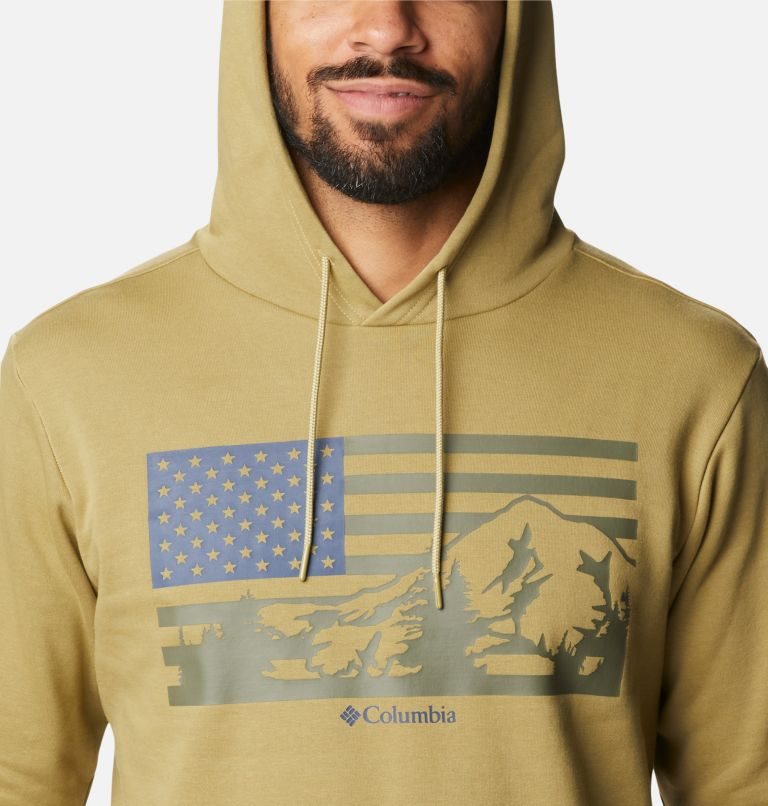 Men's Columbia CSC Country Logo Hoodie Olive | CA-F3156