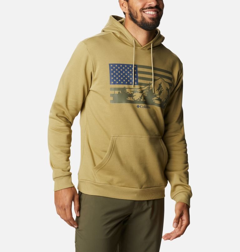 Men's Columbia CSC Country Logo Hoodie Olive | CA-F3156